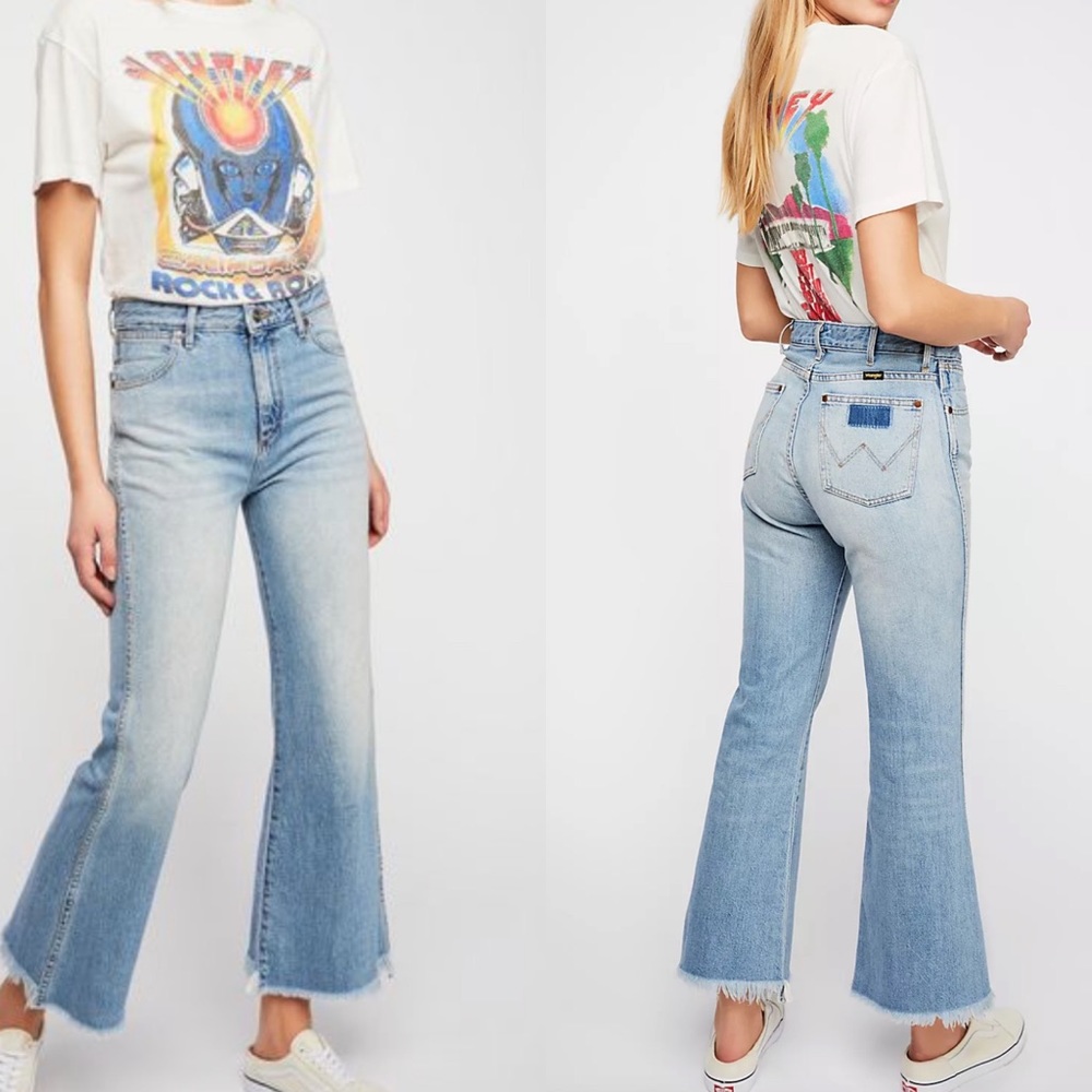 Free People Wrangler retro crop flare jeans size 28